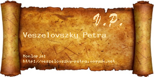 Veszelovszky Petra névjegykártya